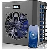 Varpoolfaye Electric Pool Heater Pump 5000 Gallon 120v Pool Heaters for Above Ground Pools 16000 BTU Swimming Pool Heat Pump WiFi Control Heat Or Cool Spa Heater Pump