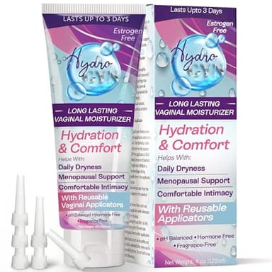 Hydro GYN Vaginal Moisturizer | Long Lasting for Intimacy & Vaginal Dryness | Hyaluronic Acid | Hormone Free | Pre and Post Menopausal | 4 oz Tube Includes Reusable Applicator