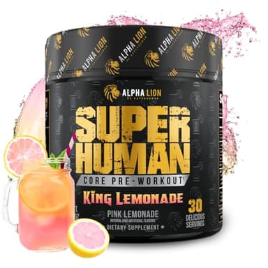 ALPHA LION Core Pre Workout with Creatine for Performance, Beta Alanine for Muscle, L-Citrulline for Pump & Tri-Source Caffeine for Sustained Energy (30 Servings, King Lemonade Flavor)