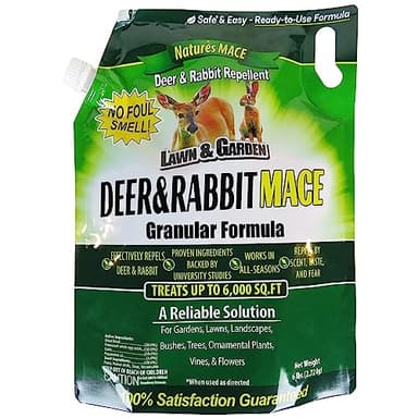 Nature's MACE Deer Repellent Granular, 6 Pounds, Repel Deer from Your Garden, Yard, Flowers, Protect Plants Fast, Deer Repellent for Plants, Create a Deer Free Barrier, Deer and Rabbit Repellent
