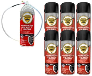 woolwax 12 Oz Undercoating Protection Aerosol Spray Can Black 6 Pack, Rust Inhibitor and Prevention, Anti Corrosion Multi Purpose Penetrant and Lubricant, Spray Can Extension Wand Included
