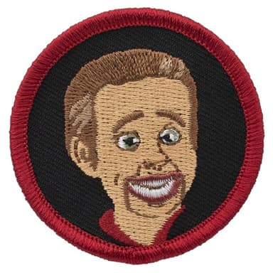 PATCHTOWN Ventriloquist Dummy Patch - 2"" Diameter Round Embroidered Patch (Iron-on)
