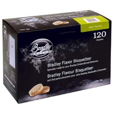 Bradley Smoker Bisquettes For Grilling and BBQ, Apple Special Blend, 120 Pack
