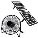 DELUMEE 8 Inch Solar Fan with 2pcs Solar Panels 25W, Cloudy Days Working Solar Powered Fan for Ventilation and Cooling in Greenhouse, Pet House, Chicken Coop, Garage, Camping, Install-free