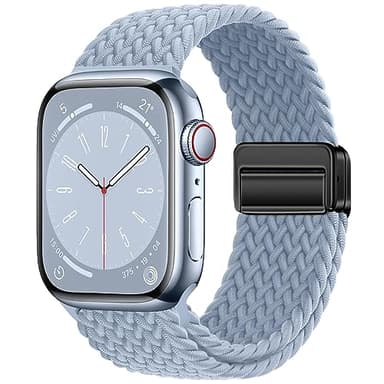 Qimela Sport Loop Compatible with Apple Watch Band 38mm 40mm 41mm 42mm 44mm 45mm 46mm 49mm for Women Men,Magnetic Strap Stretchy Braided Wristband for iWatch Series 11 10 9 8 7 6 5 4 SE Ultra 3 2 1