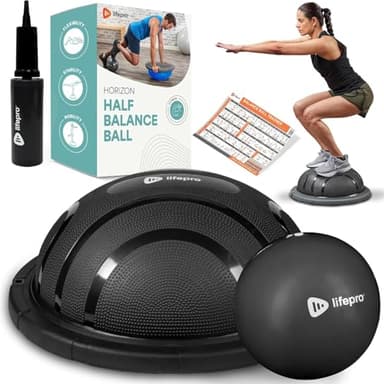 Lifepro Half Balance Ball Trainer - Stability Ball for Exercise, Full-Body Workouts, Home Gym, and Physical Therapy - Horizon Balance Ball Half Non-Slip Equipment for Balance Training