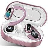 Wireless Earbuds, 2025 Bluetooth 5.4 Headphones Sport, Bluetooth Earbuds with ENC Noise Canceling Mic, 50H Stereo Wireless Headphones IP7 Waterproof with Earhooks, Dual LED Display for Workout/Running