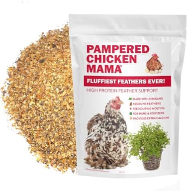 Pampered Chicken Mama Molting Supplement for Chickens: Fluffiest Feathers Ever Backyard Chicken Feed and Supplies for Hens (2 pounds)