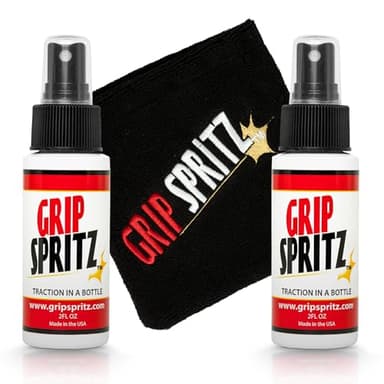 Grip Spritz - #1 Basketball Court Shoe Grip Spray - Shoe Traction Enhancer - Elongates Shoe Life and Increase Performance - Year Round Bundle - Two Bottles of Sneaker Grip Spray Towel Clear