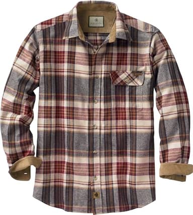 Legendary Whitetails Mens Long Sleeve Button Down 100% Cotton Flannel Shirt, Cedarwood Plaid, XL