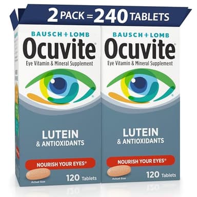 Ocuvite Eye Vitamin & Mineral Supplement, Lutein & Antioxidant Vitamins A, C, E, Zinc for Eye Health, Vitamins for Eyes, 120 Tablets (Pack of 2)