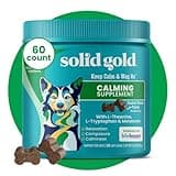 Solid Gold Calming Chews for Dogs - Soothing Snacks for Stress & Dog Anxiety Relief - Melatonin & Valerian Root - Dog Treats for Separation Anxiety Relief & Fireworks for All Breeds & Sizes - 60 Count
