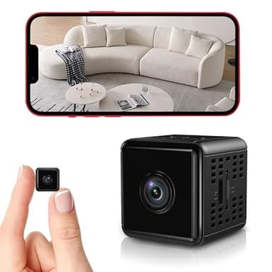 YISPK Hidden Camera,1080P HD WiFi Mini Nanny Cam with Night Vision & Motion Detection - Indoor/Outdoor Wireless Security Spy Cameras for Home, Car, Baby & Pet Monitoring-Upgraded X6d