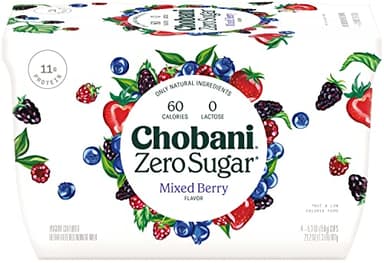 Chobani® Zero Sugar* Mixed Berry 5.3oz 4-pack