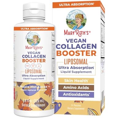 MaryRuth Organics Collagen Booster Liposomal, Sugar Free, Liquid Collagen Booster with Vitamin C, Vitamin E, Zinc, Copper & Silica, Skin Care & Joint Support Supplement, Vegan, Non-GMO, 7.6 Fl Oz