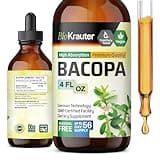 BIO KRAUTER Bacopa Monnieri Supplement Liquid - Brain Support Brahmi - Alcohol & Sugar Free Liquid Bacopa Herb Drops 4 Fl.Oz.