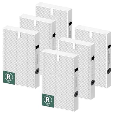 Air Purifier HEPA Filter R Replacement for Honeywell Air Purifier HPA100/200/300 and 5000 Series, Funmit 6 Pack True HEPA Filter Compatible with Honeywell R Filter (HRF-R3 & HRF-R2 & HRF-R1)