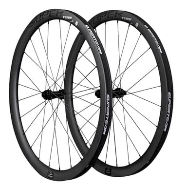 Superteam Gravel Carbon Wheelset 38/45mm Depth Disc Brake Tubeless, Carbon Wheels Fit for 8-12 Speed Center Lock with 6 Bolt Adaptor (Pro-38mm Depth 31mm Width, for Shim 8-12 Speed-Thru Axle Type)