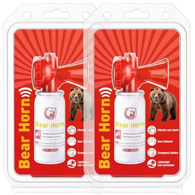 Dunkive 2 Pack Bear Horns - Very Loud 120dB Air Horns for Safety, Heard Up to 1/2 Mile Away, Scares Wild Animals