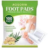 AOSORW 100 Pack Foot Pads, Ginger Oil Bamboo Charcoal Foot Pads, Foot Care Patch, Effective Feet Health Patches, Better Sleep Quality