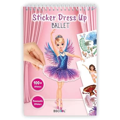 BSCOOL Sticker Dress Up Ballet - Sticker Activity Book for Kids. Learn Girls Fashion Design for Ballet with Stickers and Guides for Kids 5 and up. with 100+ Removable Stickers