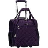 Rockland Melrose Upright Wheeled Underseater Carry-On Luggage, Purple, 15-Inch