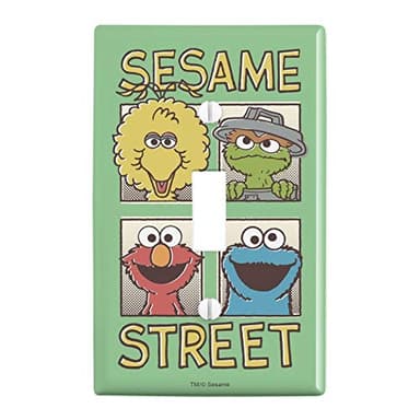 GRAPHICS & MORE Sesame Street Vintage Comic Panels Plastic Wall Decor Toggle Light Switch Plate Cover