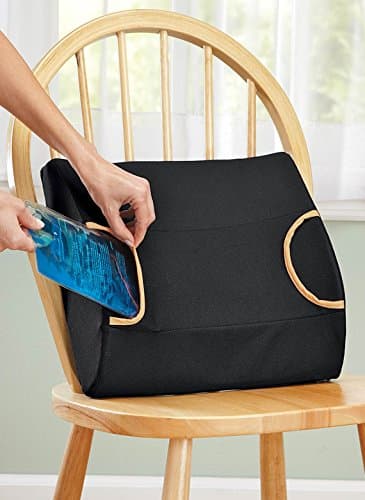 NOVA Medical Products NOVA Lumbar Support Pillow, Back Lumbar Cushion with Hot & Cold Pack and Extra Lumbar Insert, Breathable & Removable Washable Cover, Black