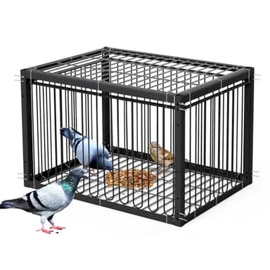 PAUQRWIE Pigeon Trap Cage Bird Traps for Small Birds with One-Way Entry Trapping for Quail Chicks Doves Feral Cat Pigeon Coop