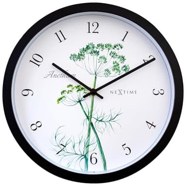 NexTime Wall Clock, Black, One Size