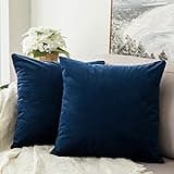 MIULEE Pack of 2, Velvet Soft Solid Decorative Square Throw Pillow Covers Set Cushion Case for Spring Sofa Bedroom Car 18x18 Inch 45x45 Cm