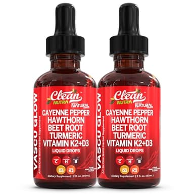 Clean Nutra Cayenne Pepper Drops Supplement Liquid + Hawthorn Berry, Vitamin D3 K2 Beet Root Powder, Ceylon Cinnamon, Turmeric Curcumin, Organic Panax Ginseng, Berberine Extract Organic (2)