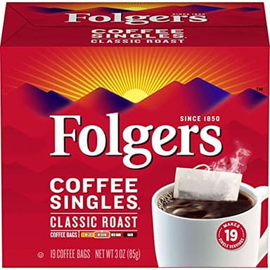Folgers Classic Roast Coffee Singles, 19 ct