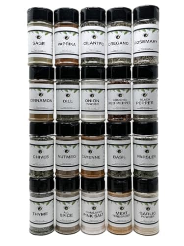 Premium | Basic Pantry Seasoning, Herb, Spice and Seasoned Salt Set | 20 Count | All Natural | Everything Your Spice Rack Needs! | Create Unique Flavors at Home!