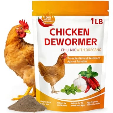 Natural Chicken Dewormer with Chili Powder, Herbal Poultry Care Blend, Safe for Laying Hens, 1 lb Bag
