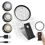 40X 30X 10X Magnifying Glass with Light and Stand, Large Handheld Magnifying Glass 36 LED Illuminated Lighted Magnifier for Seniors Reading, Close Work, Jewelry