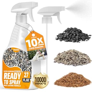 Shabebe Rock Glue for Landscaping with Sprayer 27oz, Ready-to-Use Mulch & Gravel Binder, Fast-Dry No Dilution, Weather-Resistant Spray Rock Glue for Garden Beds, Pea Gravel & Small Stone