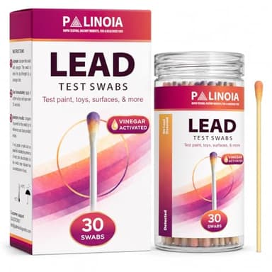 Lead Test Kit Vinegar Activated: 30 Swabs Rapid Lead Testing Swabs with 30-Second Results for Lead Paint, Household Surfaces, Dishes, Ceramics, Toys, Jewelry, Metal & Wood