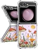 Buleens for Samsung Galaxy Z Flip 5 Case - Clear Flexible TPU Women Cute Girls Protection Phone Cover Slim Fit Shockproof Girly Unique Fun Design Pattern for Samsung Z Flip 5 Case, Moon