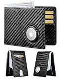 furid Apple Airtag Wallet Men Slim: Air Tag Wallet with Airtag Holder, RFID Blocking, Bifold, Front Pocket, Minimalist Card Wallet, Carbon Fiber Wallet