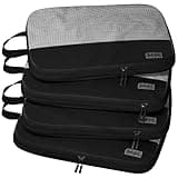 4pc Large Compression Packing Cubes for Suitcases - Carry-on Packing Cubes - Compression Packing Cubes for Carry on Suitcase Compression - Luggage Packing Compression Bags for Travel