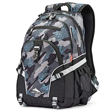 High Sierra Loop Backpack, Travel, or Work Bookbag with tablet sleeve, One Size, Graffiti/Black/Ash