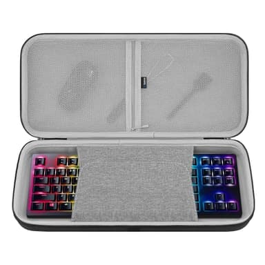 Geekria TKL Keyboard Hard Shell Case, Compatible with Razer Huntsman V2 TKL / V3 Pro TKL / BlackWidow V3 TKL / Ornata V3 TKL, Travel Carrying Bag for 87-Key Computer Keyboard (Dark Gray)