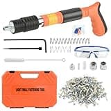 Concrete Nail Gun with 110pcs Nails, 5 Speed Adjustable Manual Steel Nail Gun Wall Fastening Power Tool, Portable Nail Shooting Machine, Wall Anchor Wire Slotting Device Household Woodworking (Orange)