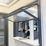 Vibeo Windproof & Rainproof Lockable Sliding Windows, Aluminum Frame Durable Window for Kitchen/Coffee Shop/Flower Shop/Camper/Mobile Food Truck(Black,30x36in/76x91cm)