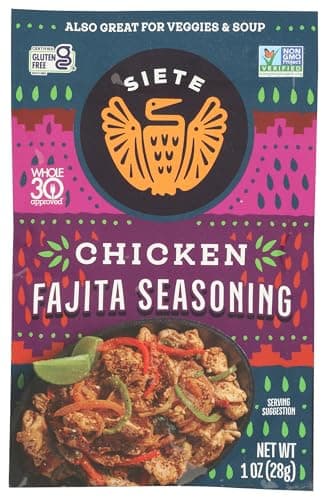 Siete Chicken Fajita Seasoning Mix | Seasoning for Chicken and Veggies | Gluten Free | Vegan | Non GMO | Whole30 Approved | 1 Packet (7 Servings)