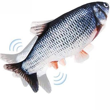 Tocirelo Cat Toys Flopping Fish with Catnip, Moving Cat Toy Interactive for Indoor Cats, Kitten Kicker Floppy Dog Toy, 11" Electric Realistic Plush Wiggle Fish for Kitty Exercise