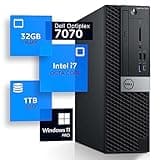 Dell Optiplex 7070 Desktop Computer | Hexa Core Intel i7 (3.4) | 32GB DDR4 RAM | 1TB SSD Solid State | Windows 11 Professional | Home or Office PC, Black (Renewed)
