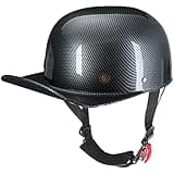 Yesmotor Baseball Style Cap Retro Motorcycle Helmet Unisex-Adult - DOT Approved (Carbon Fiber, XL)