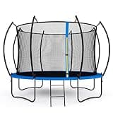 Outdoor 12FT Trampoline with Safety Enclosure Net - Recreational Trampolines with Ladder and AntiRust Coating, ASTM Approval Outdoor Trampoline for Kids